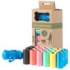 Pawsmark Biodegradable Colorful Unscented Pet Waste Bags with Dispenser and Leash Clip, 20 bags/Roll, PK 19 QI003802